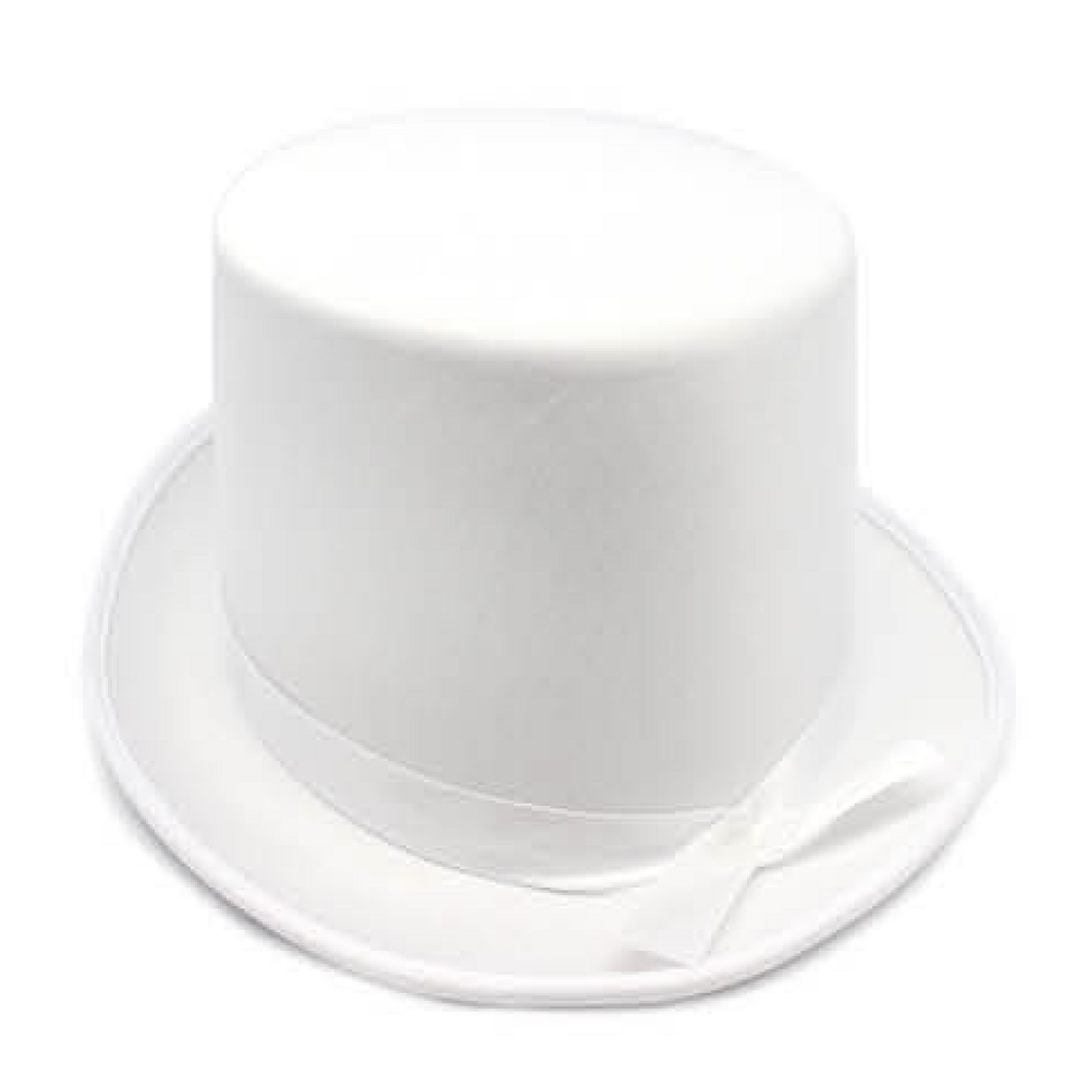 Satin Top Hat Costume Party Cap Fancy Dress Trilby Fedora One Size White