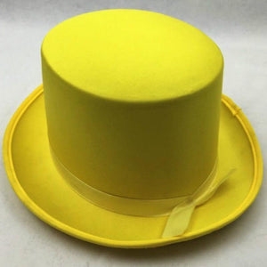 Satin Top Hat Costume Party Cap Fancy Dress Trilby Fedora One Size Yellow