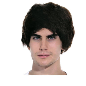 Mens Party Wig Costume Dress Up Fancy Classic Style Brown