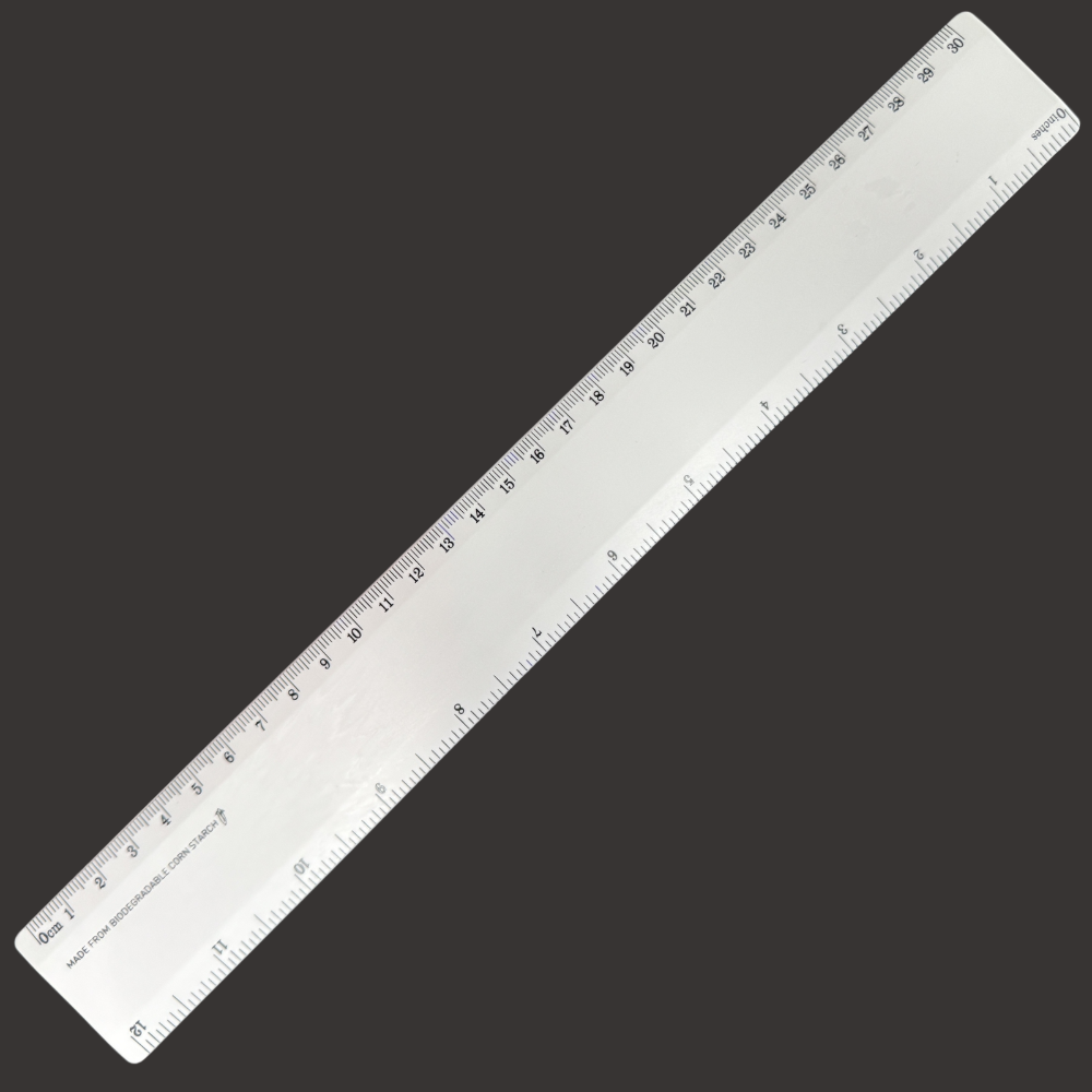 50X Bio Ruler 30Cm Eco Friendly Biodegradable Corn Bulk School Office White