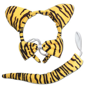 3Pcs Set Animal Costume Dress Up Party Bow Tie Tail Ears Book Week Tiger