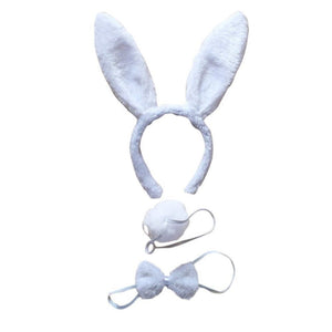 3Pcs Set Animal Costume Dress Up Party Bow Tie Tail Ears Book Week White Rabbit