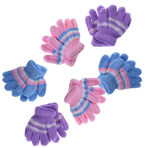 Br Apparel 6 Pair Baby Gloves Warm Winter Full Finger Thermal Coral Fleece Kids Boys Girls