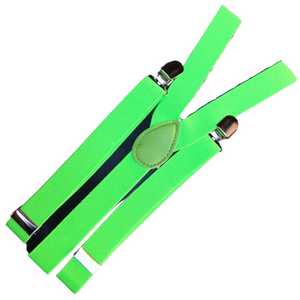 Br Costumes 6X Mens Suspenders Braces Adjustable Strong Clip On Elastic Formal Wedding Bulk Fluro Green
