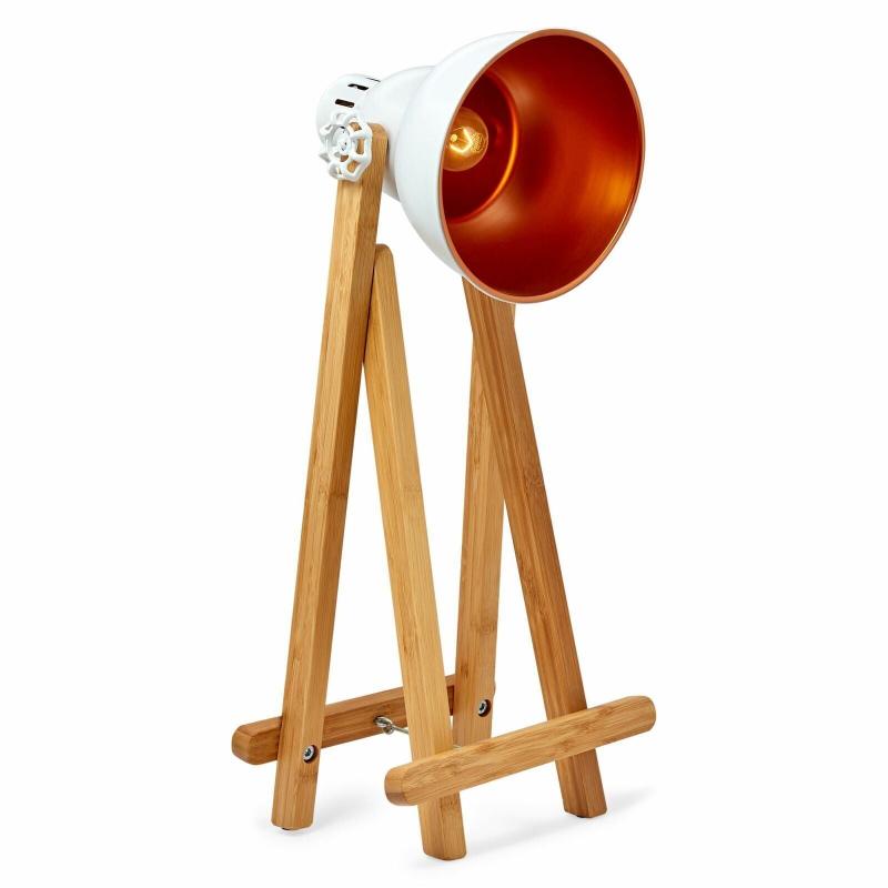 61Cm Bamboo Easel Table Lamp Modern Scandi Designer Desk Light Bedroom Office