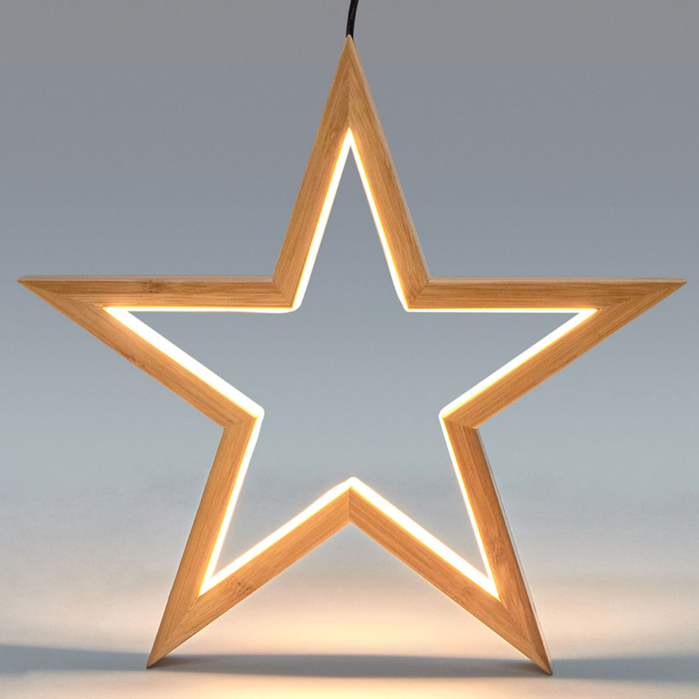 Large Ceiling Bamboo Star Led Hanging Lamp Natural Home Decor Lighting Pendant