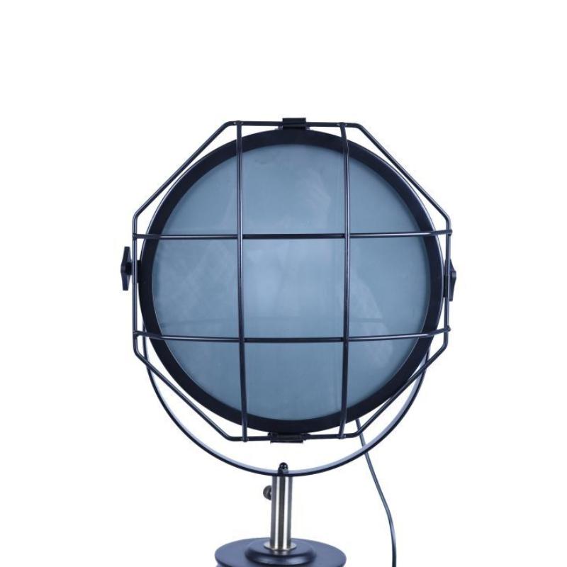 158Cm Nautical Tripod Floor Lamp W Matte Black Head Searchlight Spot Light