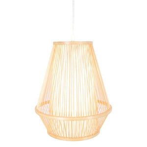 Natural Woven Bamboo Empire Pendant Lamp Hanging Light Bell Shade Boho Tropical