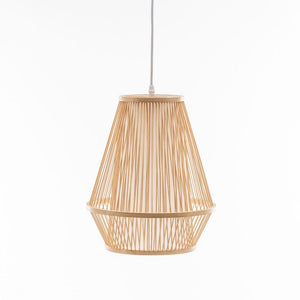 Natural Woven Bamboo Empire Pendant Lamp Hanging Light Bell Shade Boho Tropical