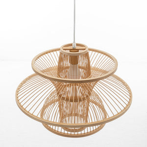 Aurora Natural Hand Woven Bamboo 3 Layer Pendant Lamp Light