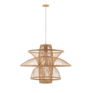 Aurora Natural Hand Woven Bamboo 3 Layer Pendant Lamp Light