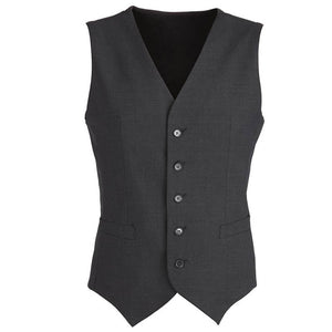 Mens Wool Blend Vest W/ Knitted Back Waistcoat Sleeveless Charcoal 137