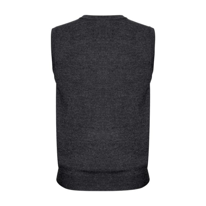 Mens Wool Blend V Neck Vest Sleeveless Double Knit Charcoal X Small