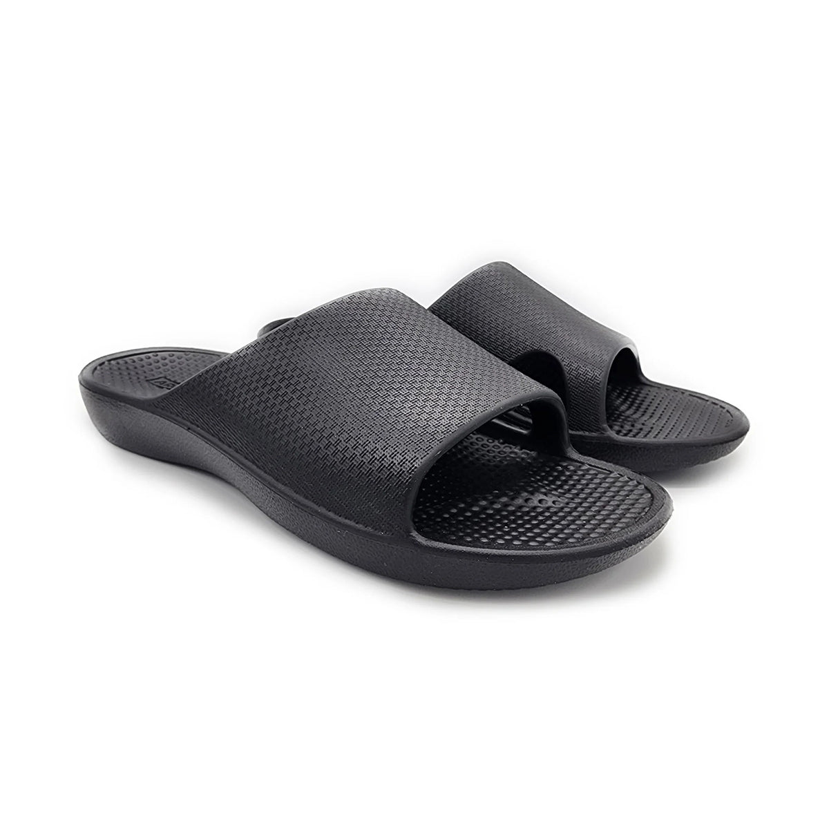Archline Rebound Orthotic Slides Flip Flop Thongs Slip On Support Black