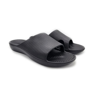 Archline Rebound Orthotic Slides Flip Flop Thongs Slip On Support Black