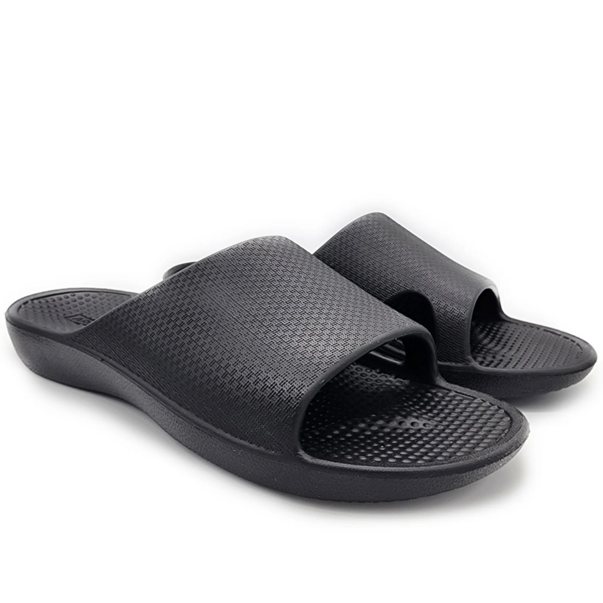 Archline Rebound Orthotic Slides Flip Flop Thongs Slip On Support Black