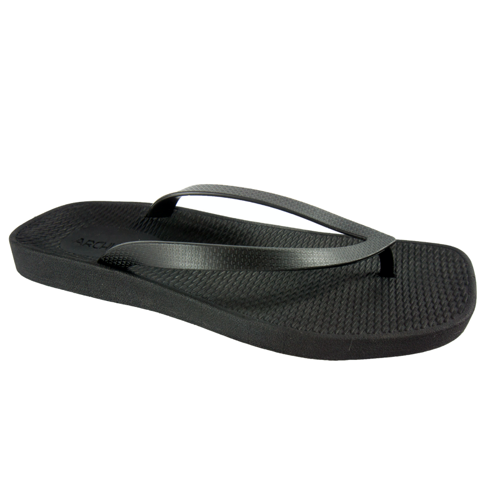 Archline Breeze Support Orthotic Thongs Flip Flops Black 36 Eur (Womens 5Us)