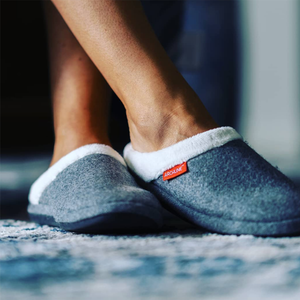 Archline Orthotic Slippers On Scuffs Orthopedic Moccasins Grey Marle