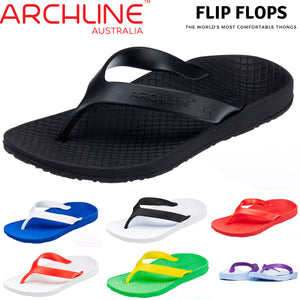 Archline Orthotic Thongs Support Shoes Footwear Flip Flops Orthopedic White/Red