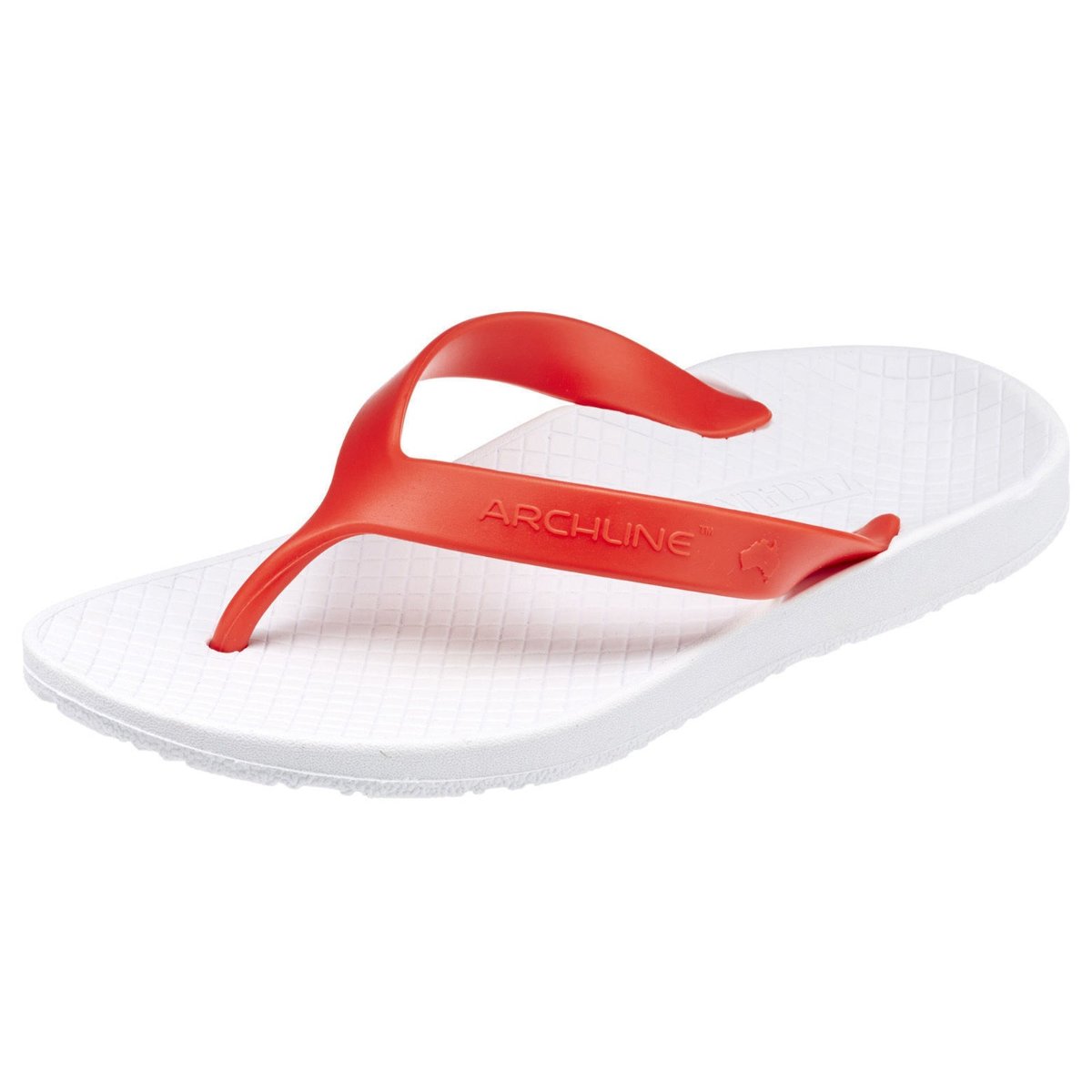 Archline Orthotic Thongs Support Shoes Footwear Flip Flops Orthopedic White/Red