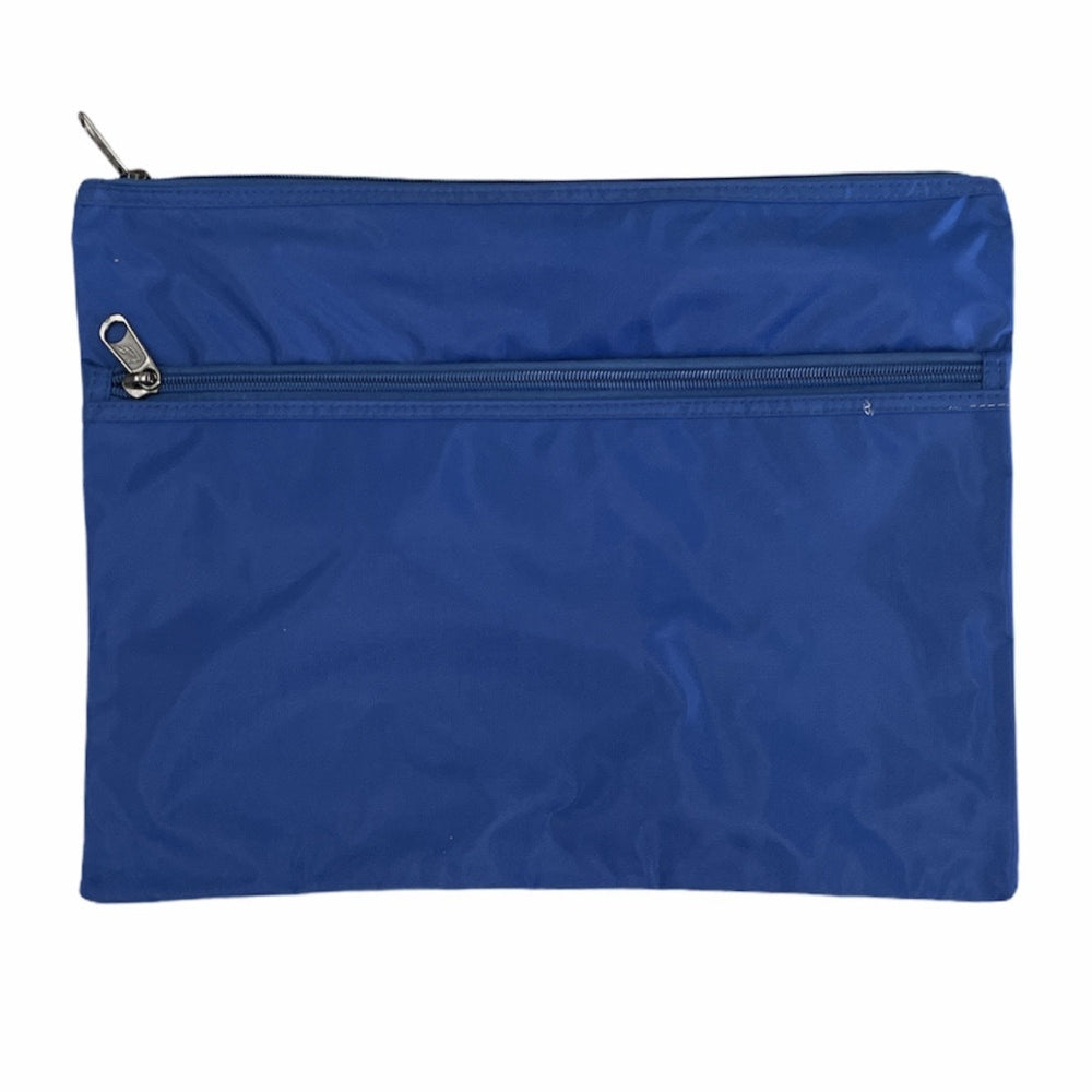 Leuts Twin Zip Jumbo Pencil Case Travel Bag Pouch Storage School Office Royal Blue