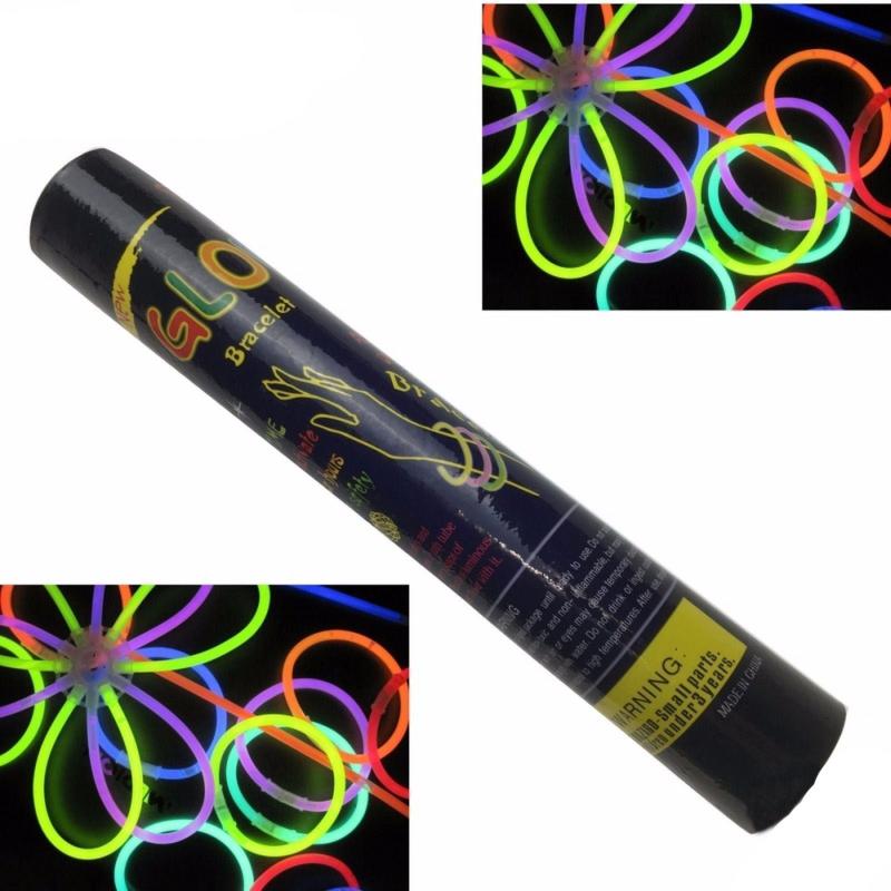 50 Glow Sticks Party Light In The Dark Rave Necklace Disco Bulk