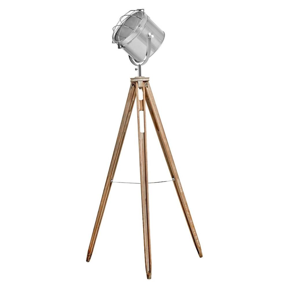 Nautical Tripod Floor Lamp Search Light Modern Chrome Head With Mesh