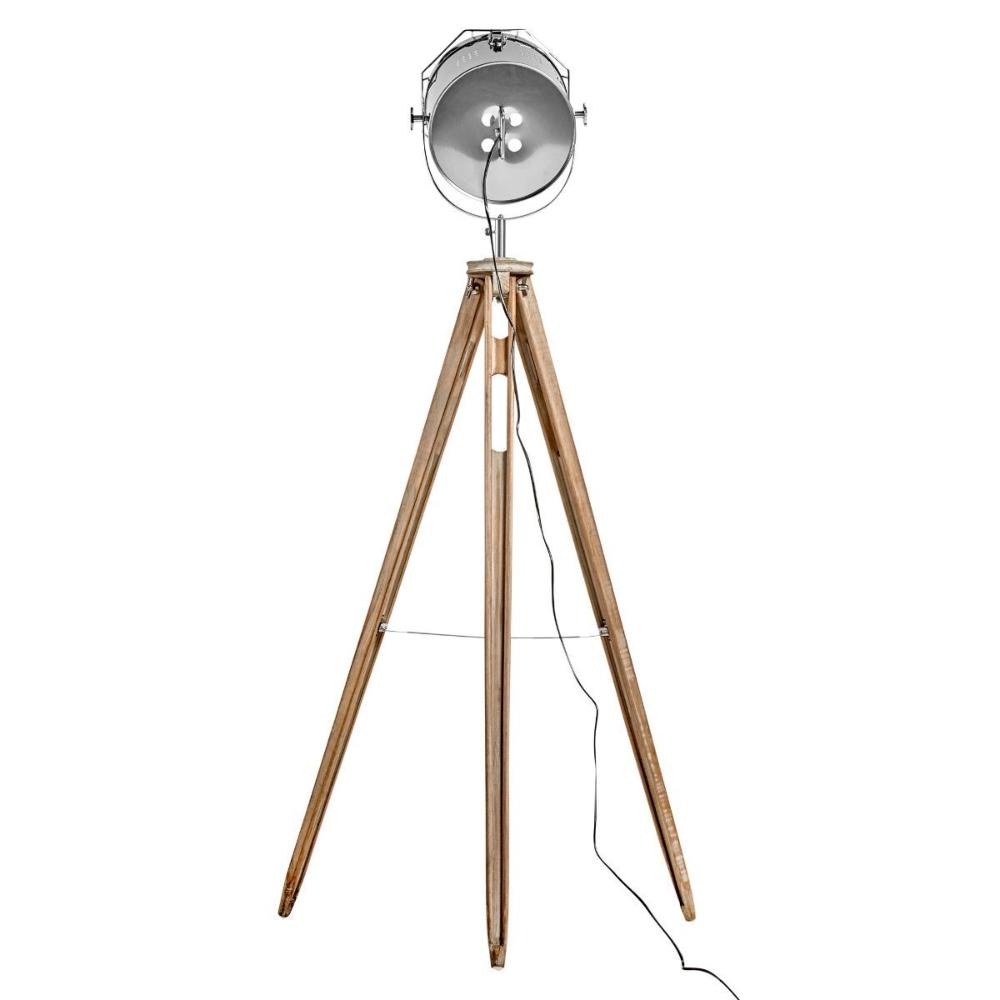 Nautical Tripod Floor Lamp Search Light Modern Chrome Head With Mesh