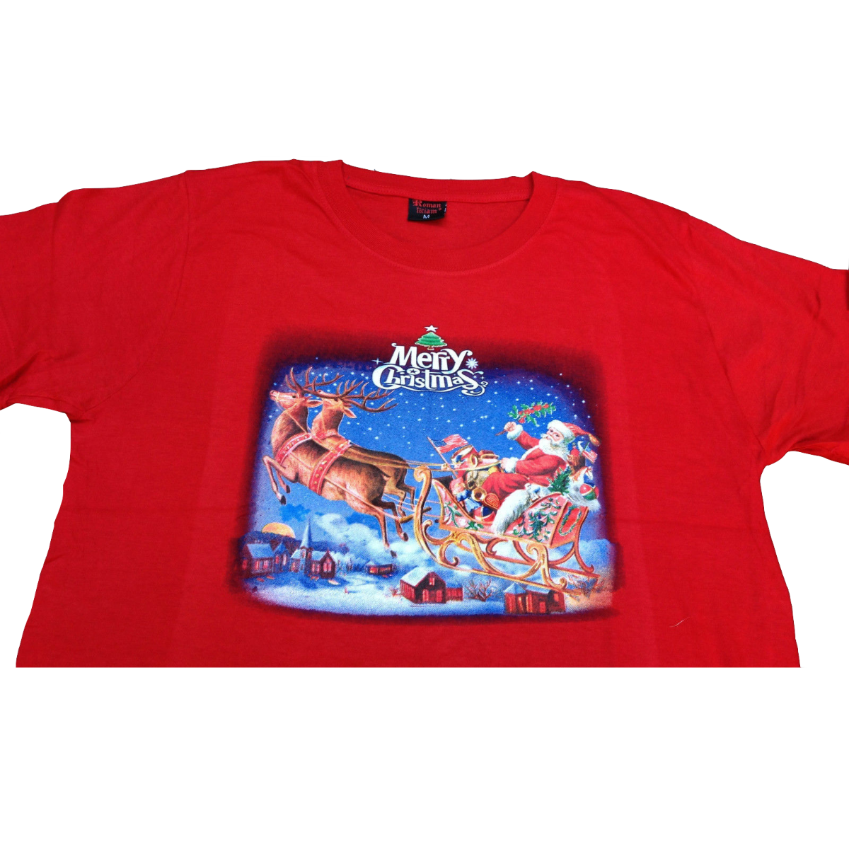 Br Apparel 100% Cotton Adult Christmas T Shirt Xmas Top Santa Red White Party Costume