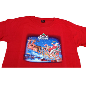 Br Apparel 100% Cotton Adult Christmas T Shirt Xmas Top Santa Red White Party Costume
