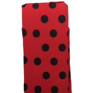 Stay Up Over The Knee Socks Stockings Hosiery Party Costume Ladybug Polka (Red/Black)