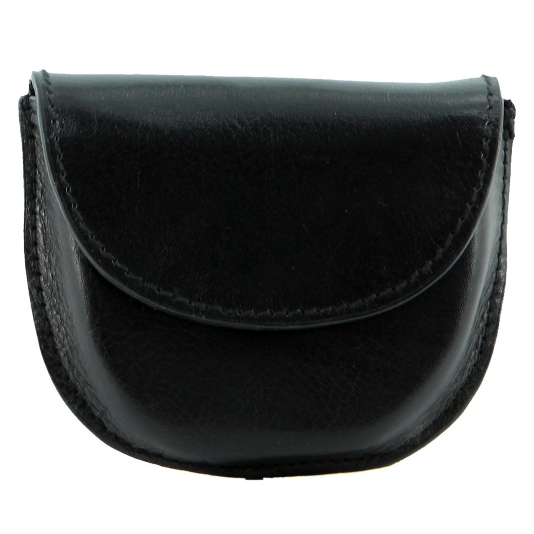 Milleni Genuine Leather Coin Purse Holder Wallet With Belt Loop Black