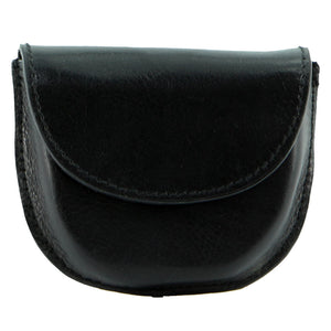 Milleni Genuine Leather Coin Purse Holder Wallet With Belt Loop Black