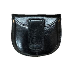 Milleni Genuine Leather Coin Purse Holder Wallet With Belt Loop Black