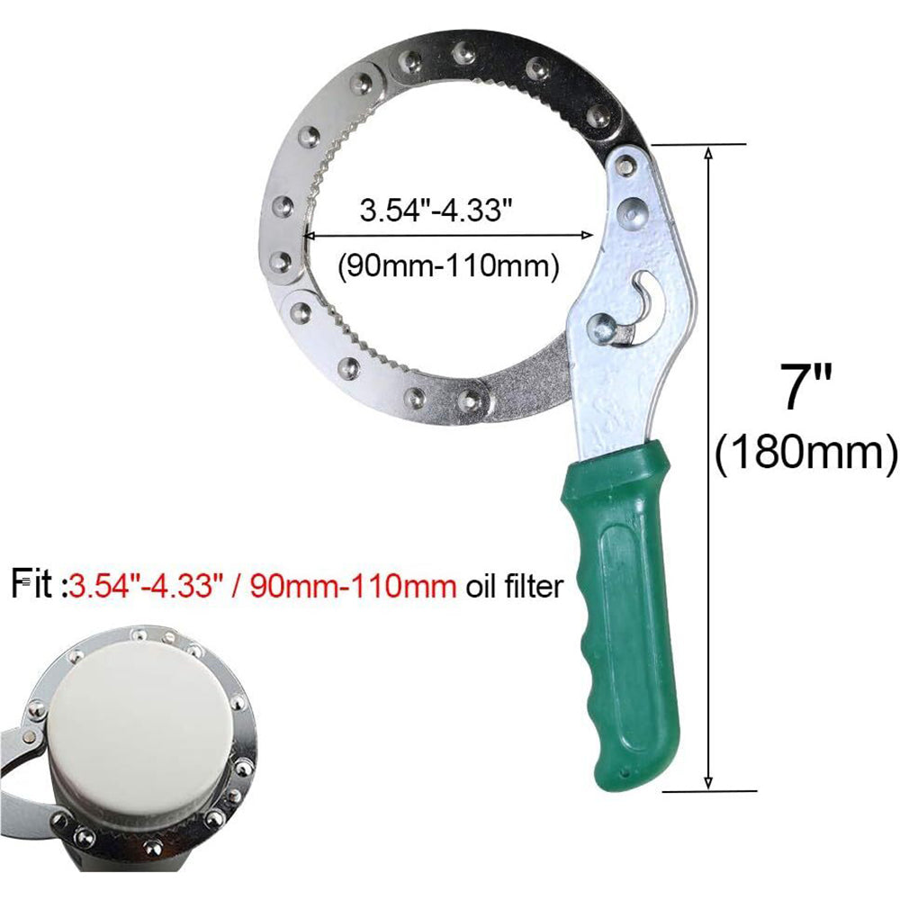 Adjustable Oil Filter Wrench Universal Handcuff Style Remover Tool Spanner Non Slip