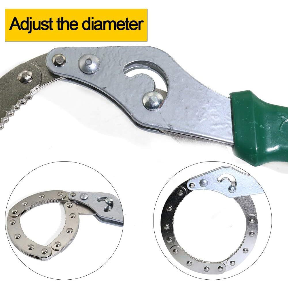 Adjustable Oil Filter Wrench Universal Handcuff Style Remover Tool Spanner Non Slip