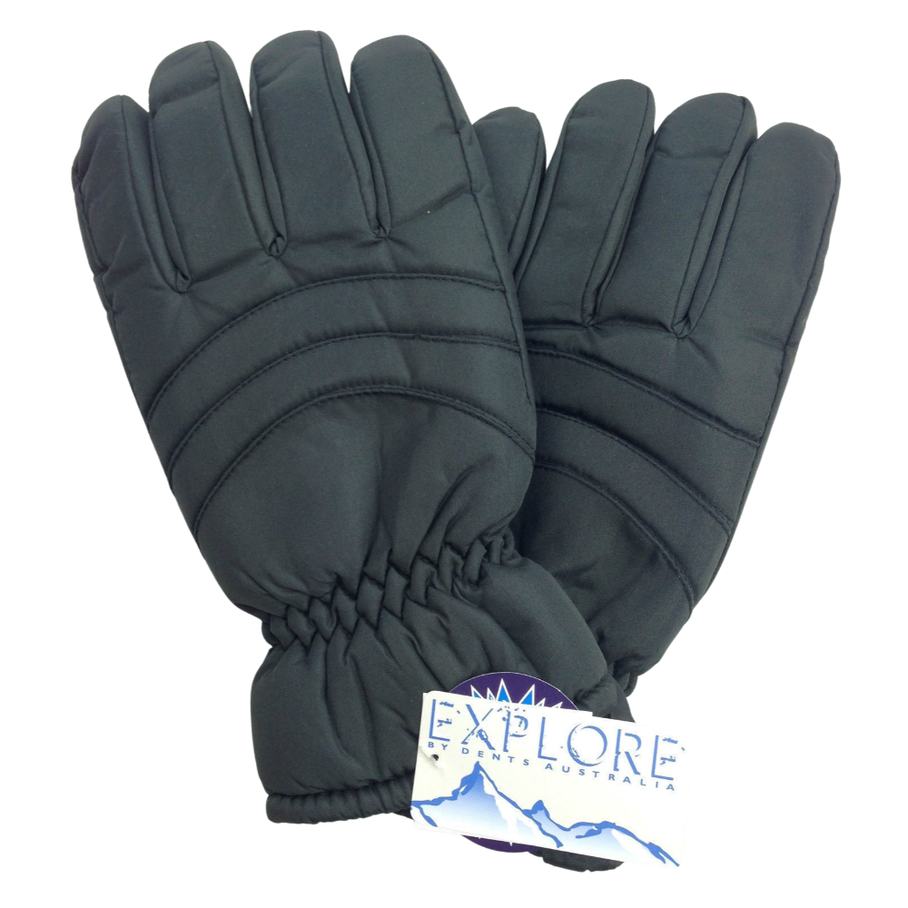 Mens Thermal Ski Gloves Waterproof Warm Winter Snow Insulation Plain Black S/M