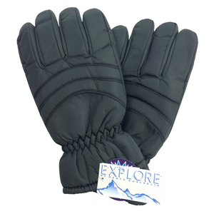 Mens Thermal Ski Gloves Waterproof Warm Winter Snow Insulation Plain Black S/M