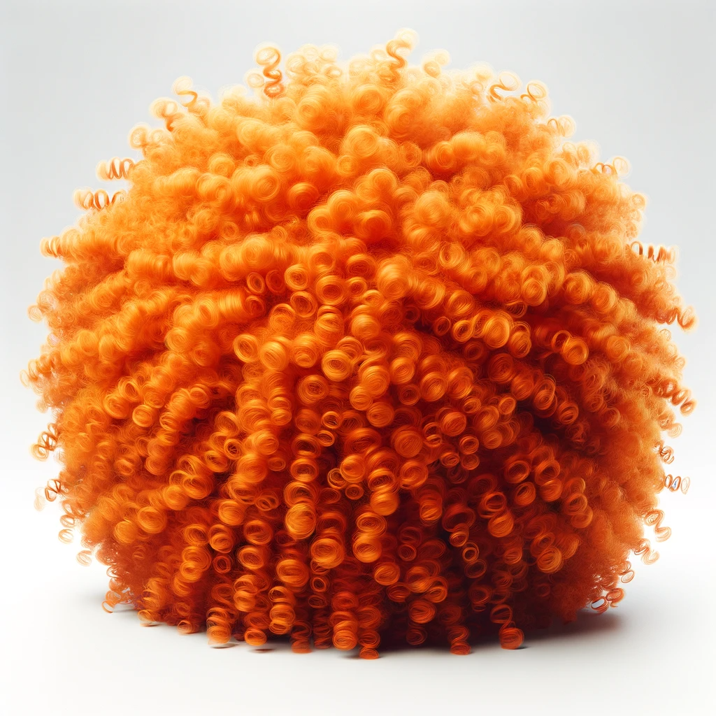 Jannik Sinner Inspired Wig Curly Afro Party Costume Tennis Dress Up Orange