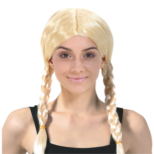 Plaited Wig Braided Costume Party Hair Schoolgirl Dress Up Blonde