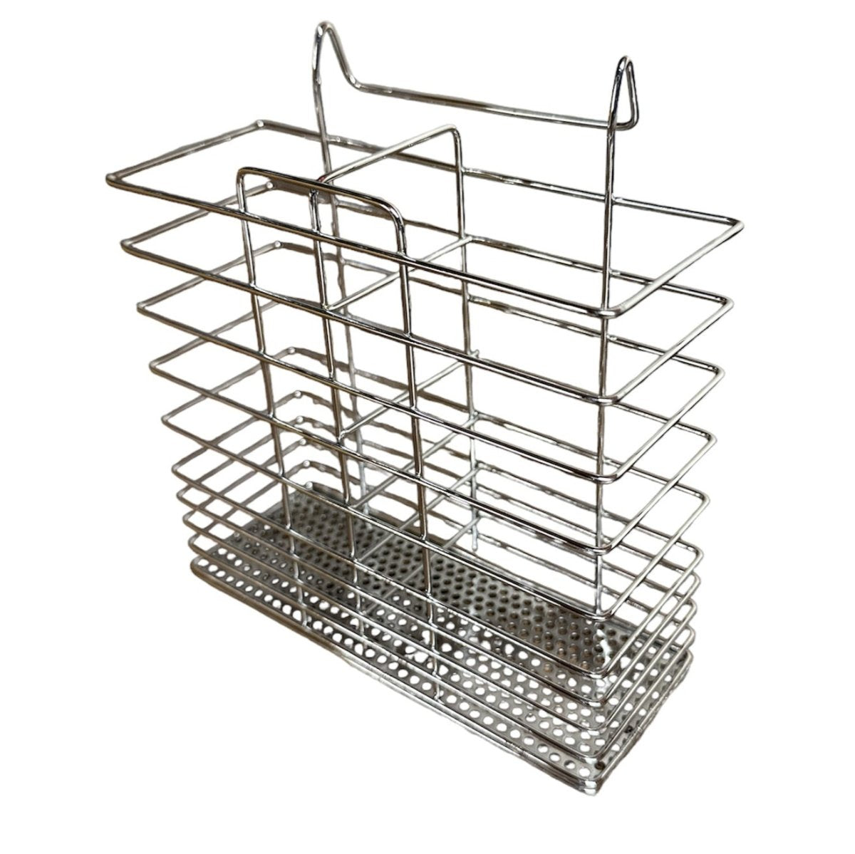 Stainless Steel Cutlery Basket Holder Drying Rack Chrome