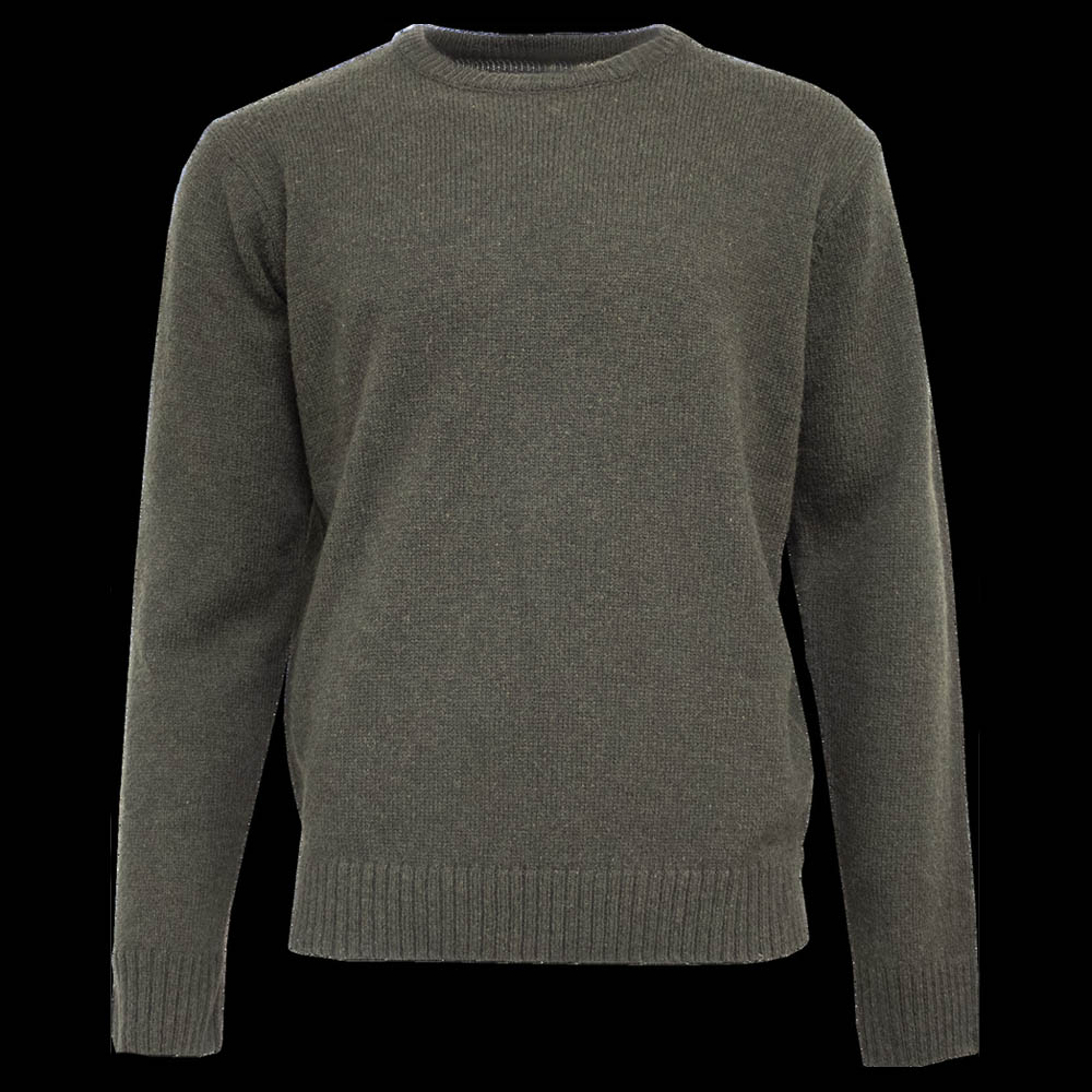 Jacksmith Mens Shetland Wool Crew Round Neck Knit Jumper Pullover Sweater Knitted Olive