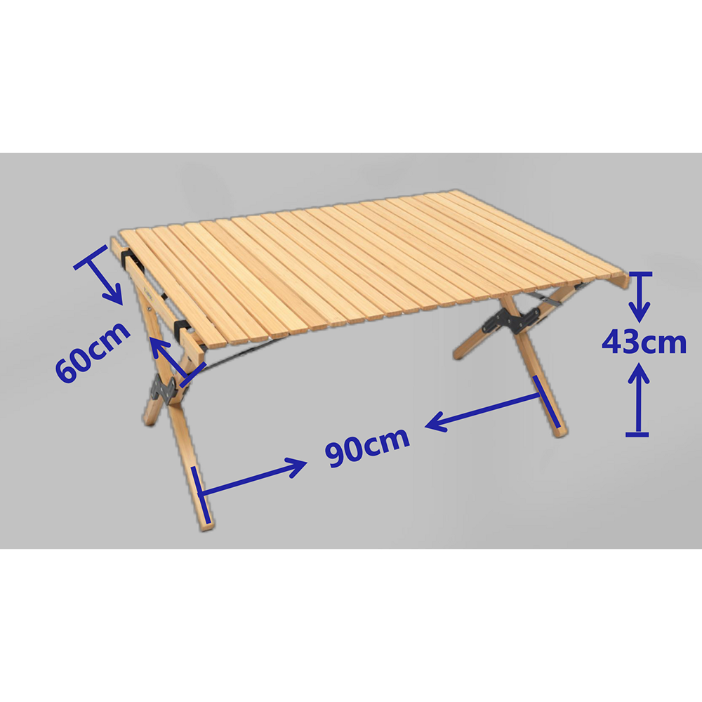 Folding Camping Table Bamboo Roll Up Portable Outdoor Picnic Bbq Desk Beach