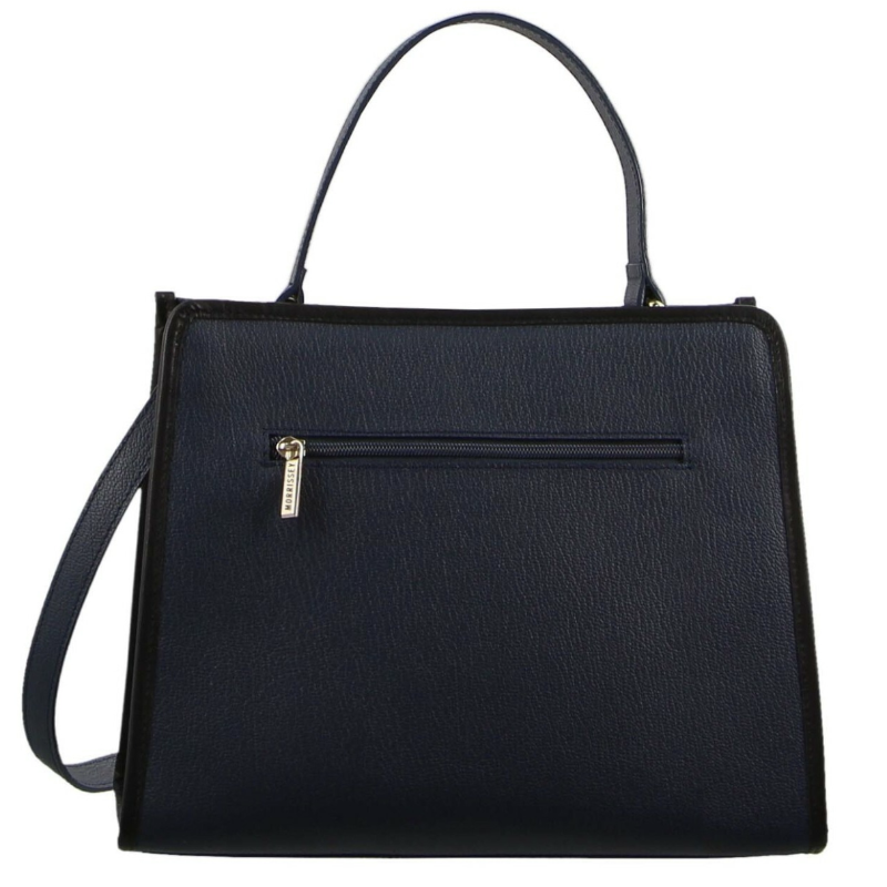 Morrissey Ladies Italian Structured Leather Tote Bag Handbag Womens Navy