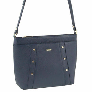 Morrissey Italian Womens Structured Leather Cross Body Handbag Bag Ladies Navy