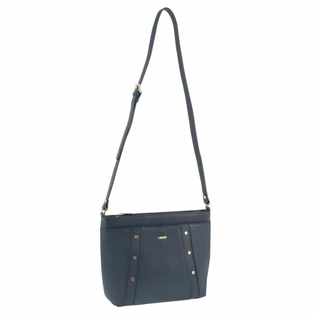 Morrissey Italian Womens Structured Leather Cross Body Handbag Bag Ladies Navy