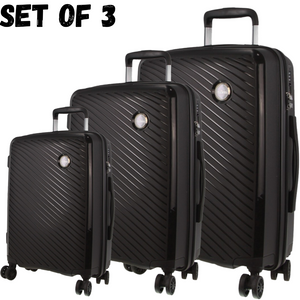 Pierre Cardin Inspired Milleni Hardshell 3 Piece Luggage Bag Set Travel Suitcase