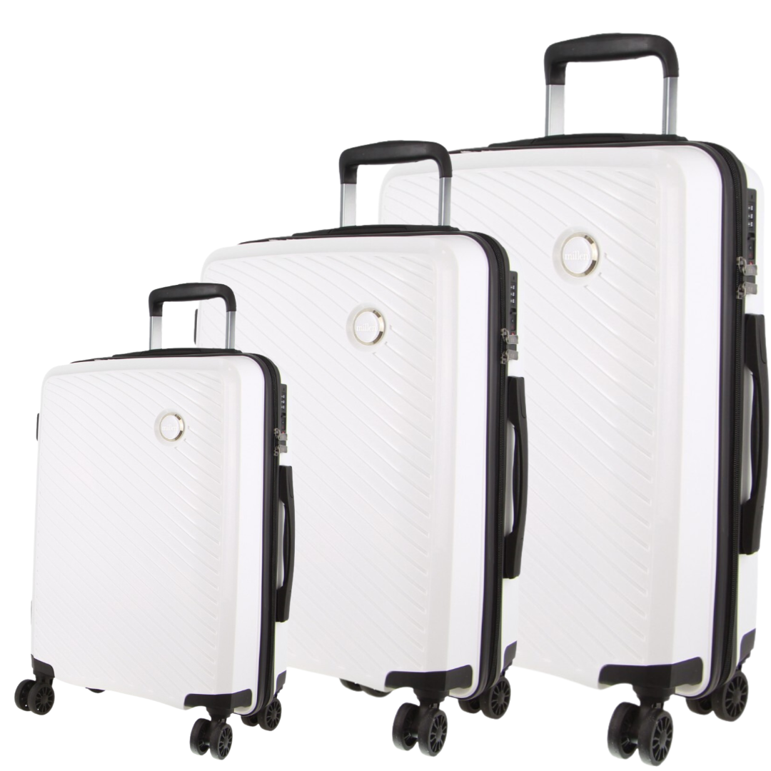 Pierre Cardin Inspired Milleni Hardshell 3 Piece Luggage Bag Set Travel Suitcase