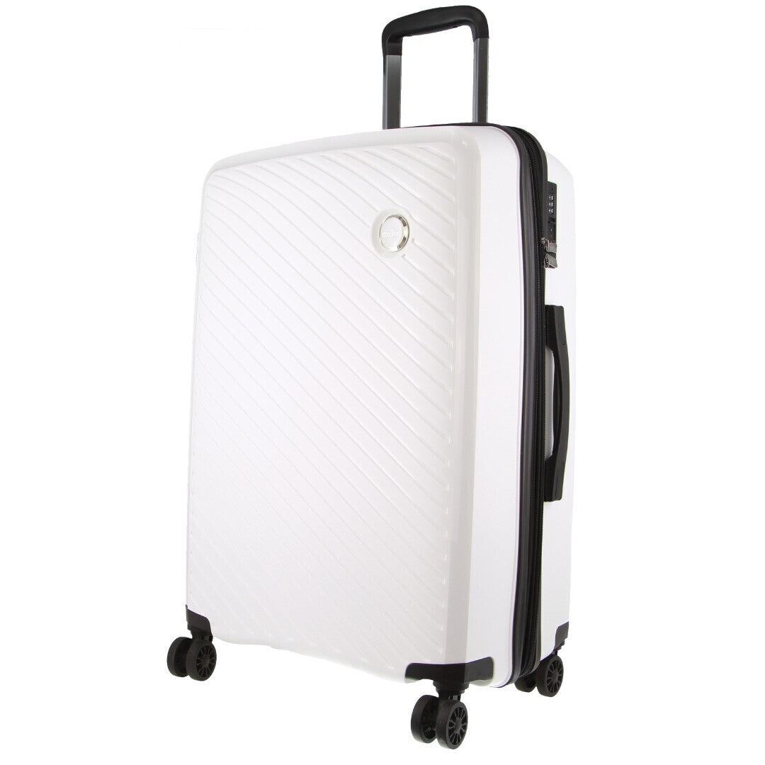 Monaco Checked Luggage Bag Travel Carry On Suitcase 65Cm (82.5L) White