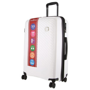 Monaco Checked Luggage Bag Travel Carry On Suitcase 65Cm (82.5L) White